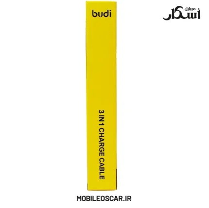 کابل شارژ ۳ کاره بودی (Budi) روکش فلزی | تایپ سی، لایتنینگ، میکرو