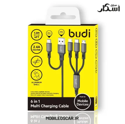 کابل شارژ شش در یک بودی مدل DC203T512 (چندکاره، سریع و ضد گره)