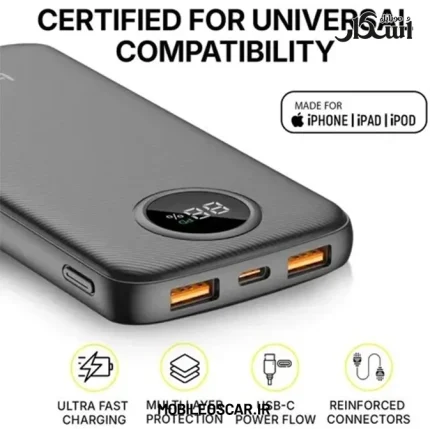 پاوربانک بودی 10 هزار مدل PB820B1 (فست شارژ 22.5 وات)