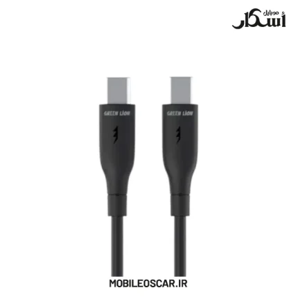 کابل شارژ تایپ سی به تایپ سی گرین لاین 30 سانتی‌ متری (60 وات)
